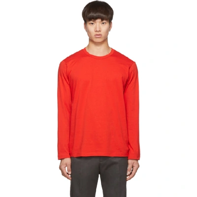 Comme Des Garçons Shirt Comme Des Garcons Shirt Red Logo Long Sleeve T-shirt In 3 Red