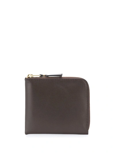 Comme Des Garçons Sa3100 Compact Zip Wallet In Brown