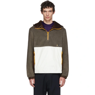 Lanvin - Nylon Panel Fleece Jacket - Mens - Grey