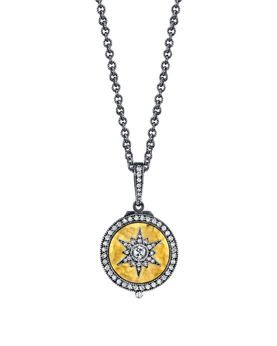 Arman Sarkisyan Round Diamond Starburst Locket Necklace In Multi