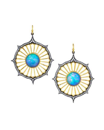 Arman Sarkisyan Opal-deco Diamond Drop Earrings In Blue