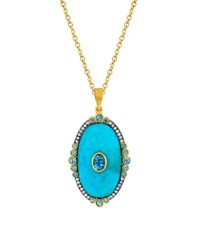 Arman Sarkisyan Turquoise Locket W/ Aquamarine Necklace