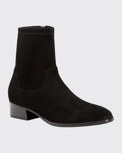 Aquatalia Faren Suede Zip Booties In Brown