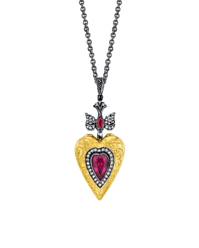 Arman Sarkisyan Pink Tourmaline Love Locket Necklace In Multi