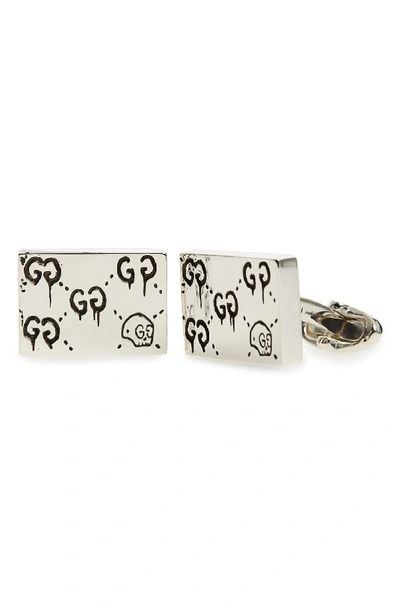 Gucci Ghost Cuff Links, Silver