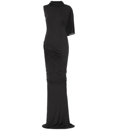 Rick Owens Asymmetrical Gown In Black