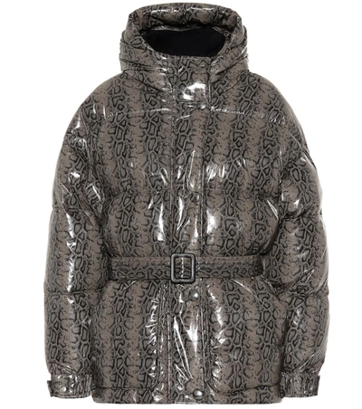 Ienki Ienki Michlin Snake-effect Puffer Jacket In Grey