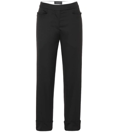 Simone Rocha Mid-rise Straight Wool Pants In Black