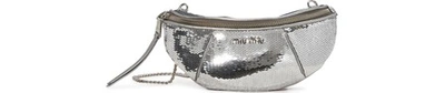 Miu Miu Sequin Belt Bag In Silver