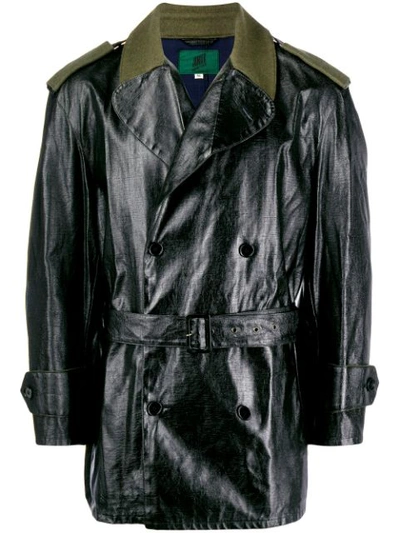Pre-owned Jean Paul Gaultier Contrasting Short Trenchcoat In Black