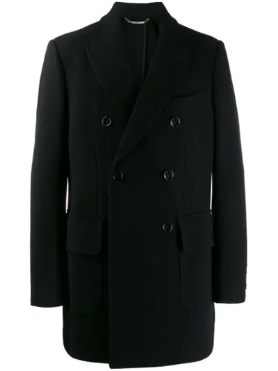 Dolce & Gabbana Short Double-breasted Coat In Black