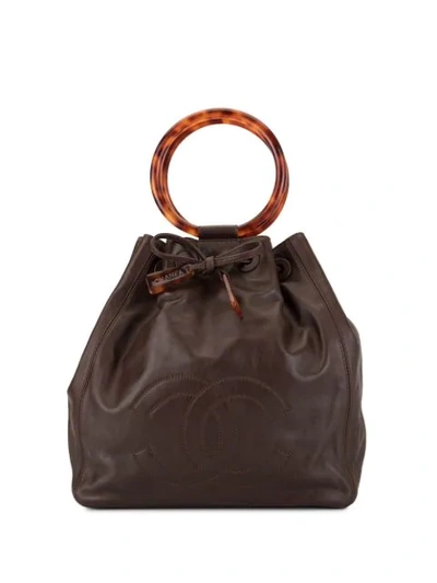 Pre-owned Chanel Structured Handles Tote Bag In Brown