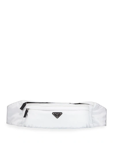 Prada Men's  Tessuto Montagno Belt Bag In White