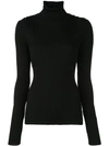 Proenza Schouler Lightweight Ribbed Turtleneck Sweater In Black