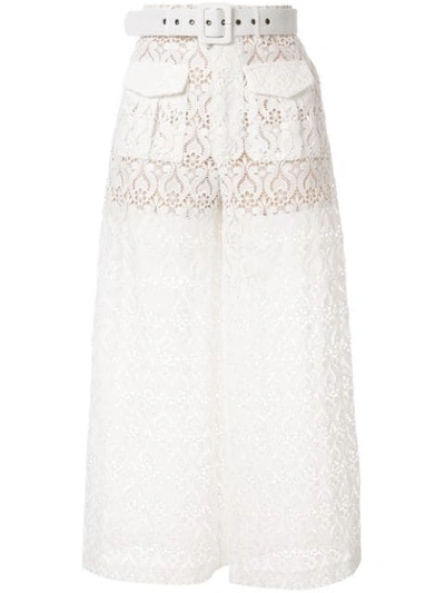 We Are Kindred Romily Belted Wide-leg Trousers In White