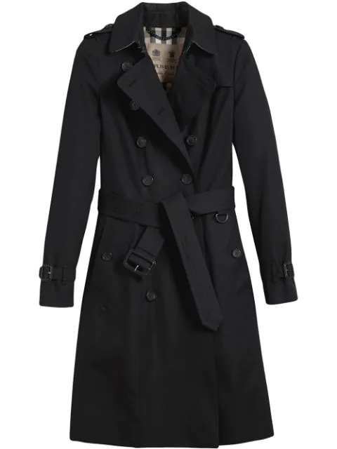 Burberry The Kensington – Extra-long Trench Coat In Black | ModeSens
