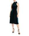Black Halo Audrey Velvet Tie-neck Sleeveless Dress In Bicoastal