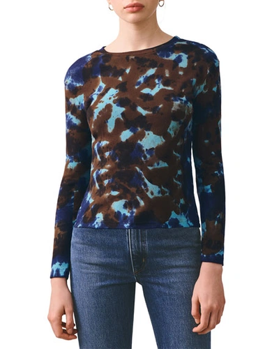 Agolde Tie Dye Long-sleeve Rib Tee In Pigment