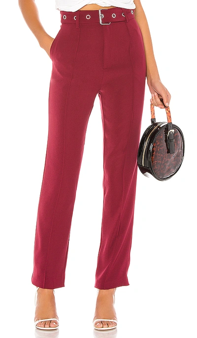 Lovers & Friends Brees Pant In Wine Red