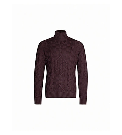 Etro Cable-knit Wool Jumper In Brown