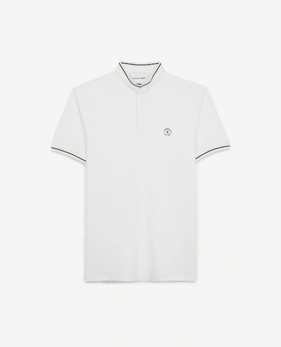 The Kooples Sport White Cotton Polo Shirt Contrasting Stripes