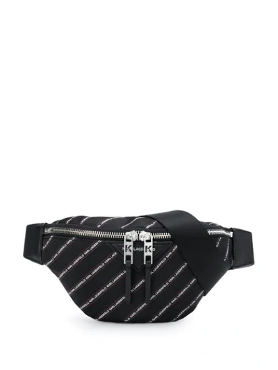 Karl Lagerfeld K/stripe Logo Belt Bag In Black