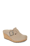 Birkenstock Papillio By  Fanny Buckle Clog In Taupe Suede