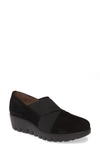 Wonders C-33132 Wedge In Black Water-resistant Suede