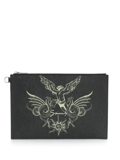Givenchy Medium Icarus Faux Leather Pouch In 001 Black