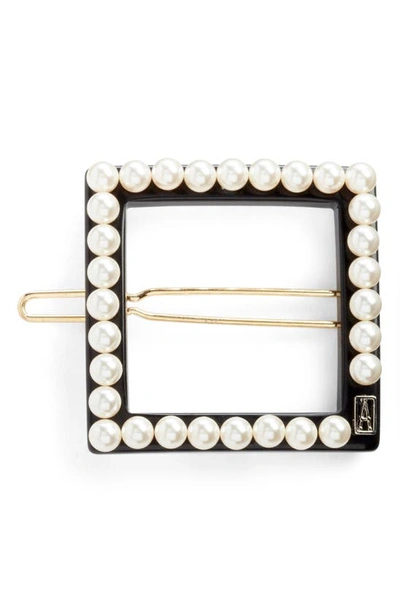 Alexandre De Paris Imitation Pearl Embellished Barrette In Black