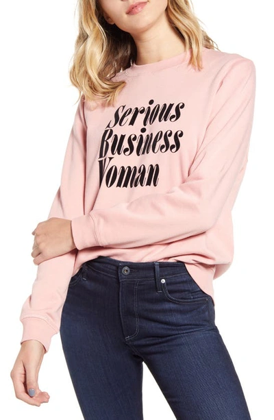 Ban.do Serious Business Woman Sweatshirt In Pink