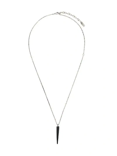 Saint Laurent Spike Charm Necklace In Silver