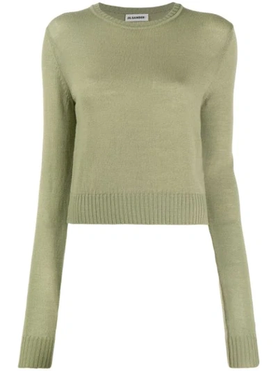 Jil Sander Ribbed-knit Wool Sweater In Green