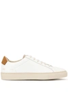 Common Projects Retro Low Leather Trainers In White / Tan
