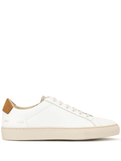 Common Projects Retro Low Leather Trainers In White / Tan