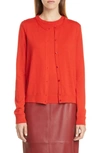 Hugo Boss Fedania Cropped Wool Cardigan In Scarlet
