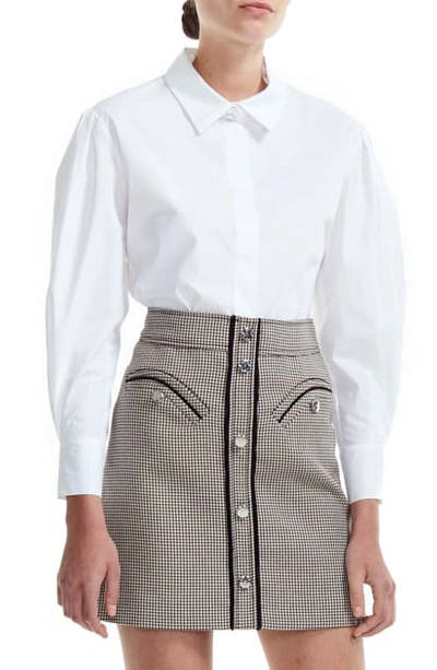 Maje Capucine Cotton Button-down Shirt In White