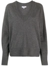 Equipment Madalene Cashmere V Neck Sweater In Heather Grey