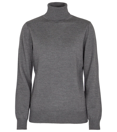 Apc Sandra Roll-neck Merino-wool Sweater In Grey
