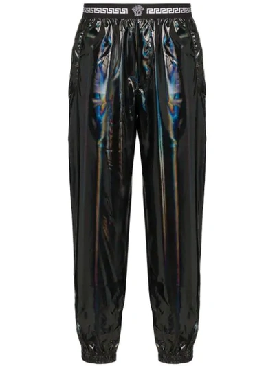 Versace Holographic Track Trousers In Black
