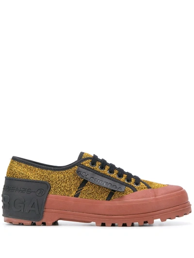 Marco De Vincenzo X Superga Glitter-embellished Sneakers In Gold