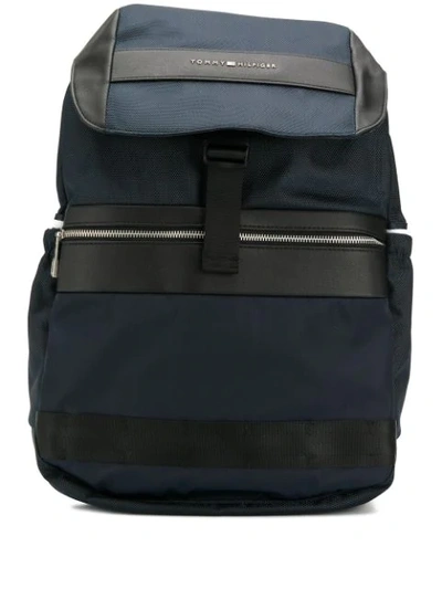 Tommy Hilfiger Textile Flap Backpack In Blue