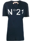 N°21 Logo Printed T-shirt In Blue