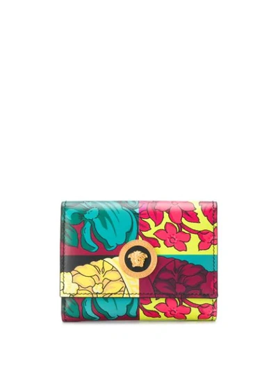 Versace Voyage Barocco Print Bi-fold Wallet In Dnmot Multicolor