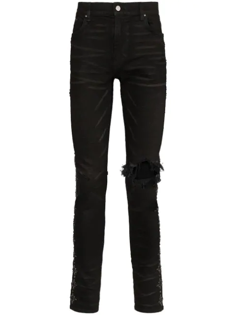 Amiri Skinny-Jeans Mit Nieten In Black | ModeSens