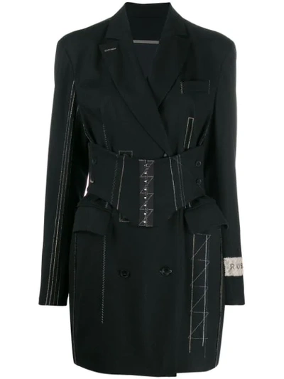 Ruban Jacket Dress With Corset In Black