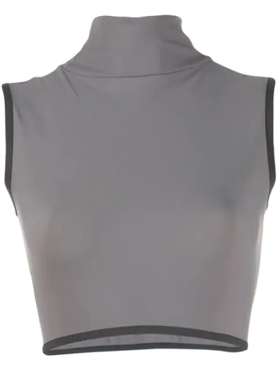 A-cold-wall* Cropped Mock Neck Top In Grey