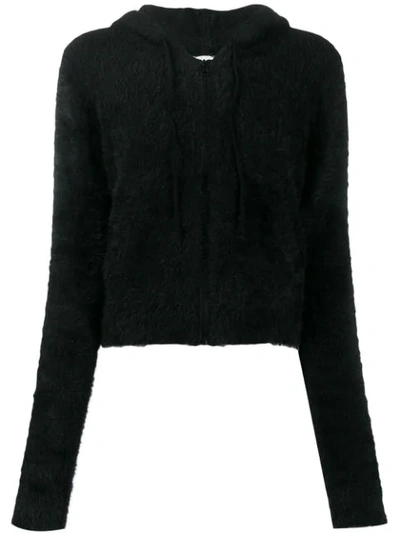 Pinko Faux-fur Hooded Jacket In Black