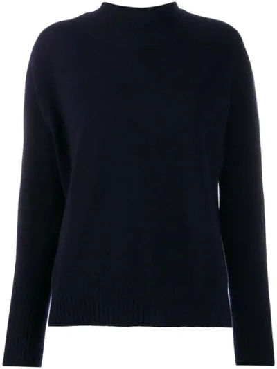 Twinset Ribbed Collar Polo Neck In Blue