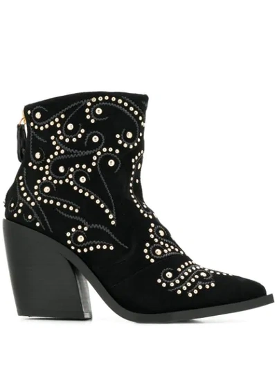 Twinset Studded Boots In Black